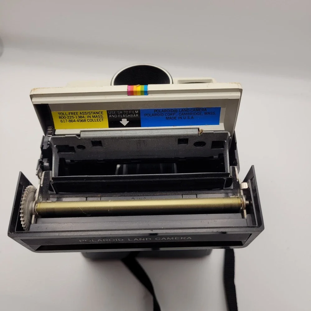 Polaroid Land Camera OneStep Rainbow Stripe SX-70 Instant Film Camera with Case